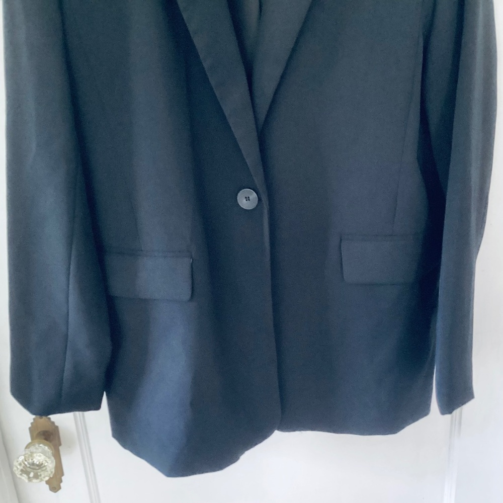 Pull & Bear Basic Blazer Black Women’s L One Butt… - image 6